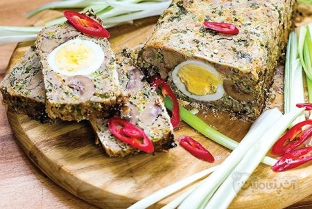 میت لوف با تخم مرغ و قارچ