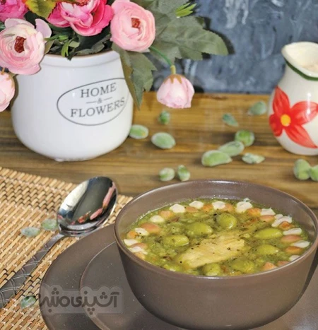 آش چغاله بادام با مرغ