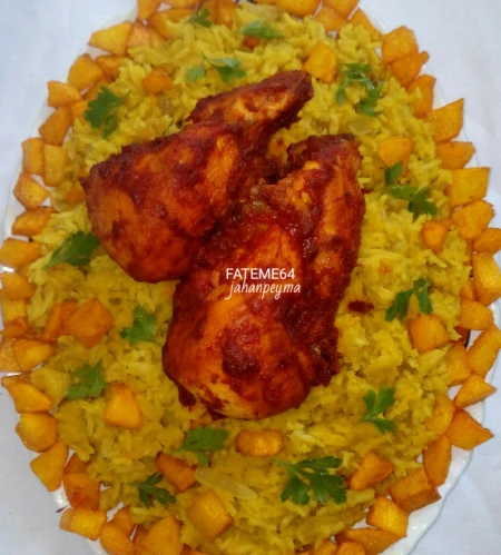 پلو دال عدس خلیجی