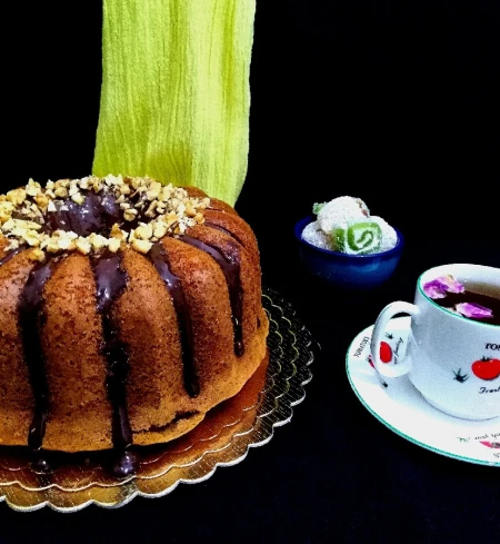 کیک نسکافه گردویی