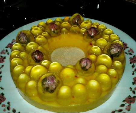 دسر زعفرانی حبابی