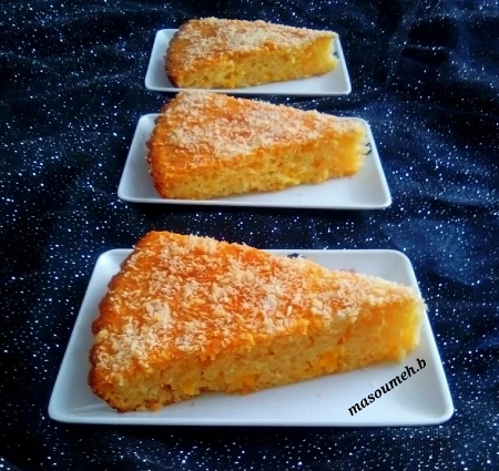 کیک نارگیل و زردآلو