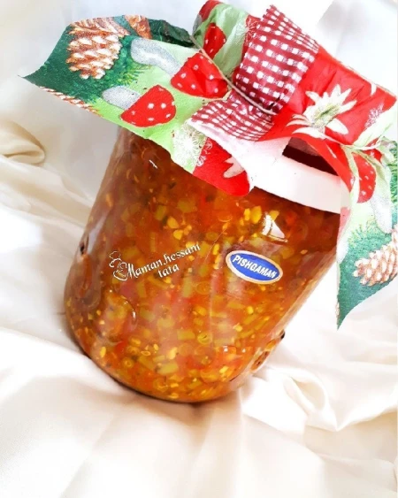 ترشی لوبیا سبز با پوره گوجه فرنگی