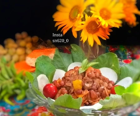 خوراک لوبیا و ماهی