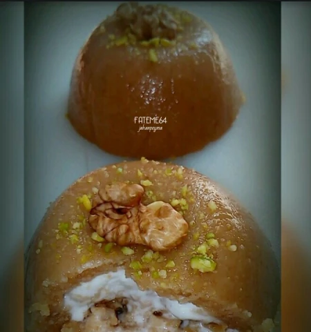 حلوای سمولینا با بستنی