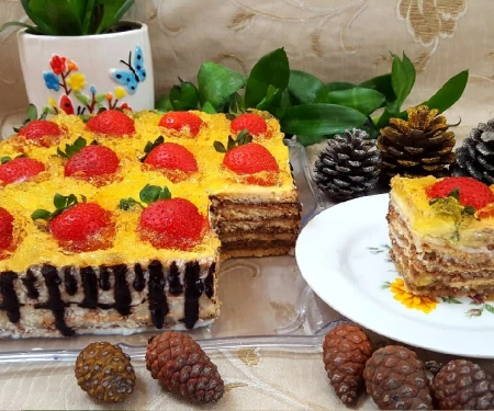 کیک یخچالی نارگیلی
