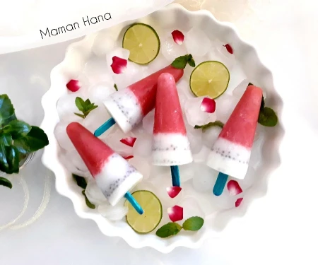 بستنی یخی دورنگ لیمویی
