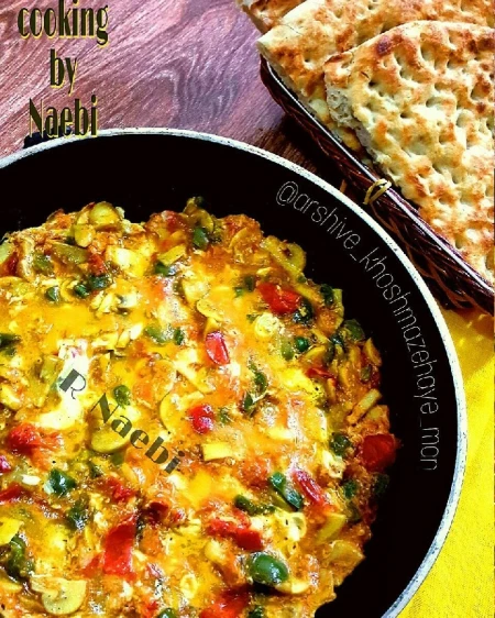 املت قارچ و پنیر