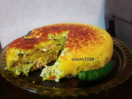 ته چین شوید باقلا با مرغ