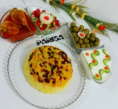 زرشک پلو با مرغ