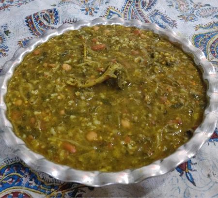 آش بادمجان و گوجه
