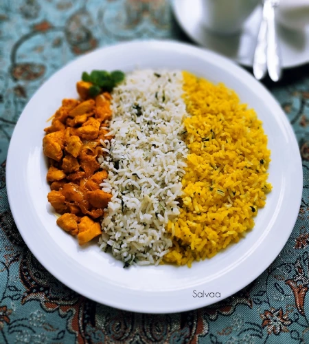 گشنیز پلو با مرغ