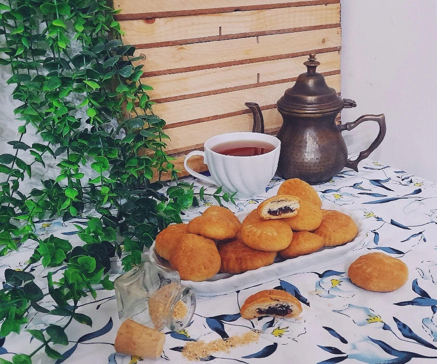 عکس کلیجه عراقیه بالتمر(کلوچه محلی خرمایی)