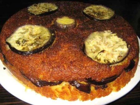 ته چین قارچ و بادمجان