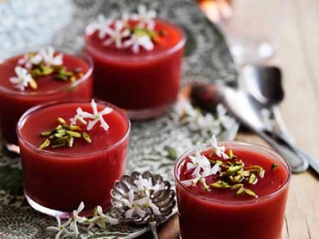 پودینگ هندوانه و گلاب