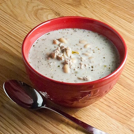 سوپ مرغ و لوبیا