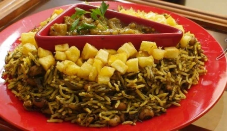 لوبیا پلو با شوید